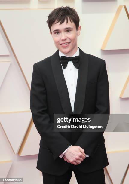 Elliot Page attends the 94th Annual Academy Awards at Hollywood and Highland on March 27, 2022 in Hollywood, California.