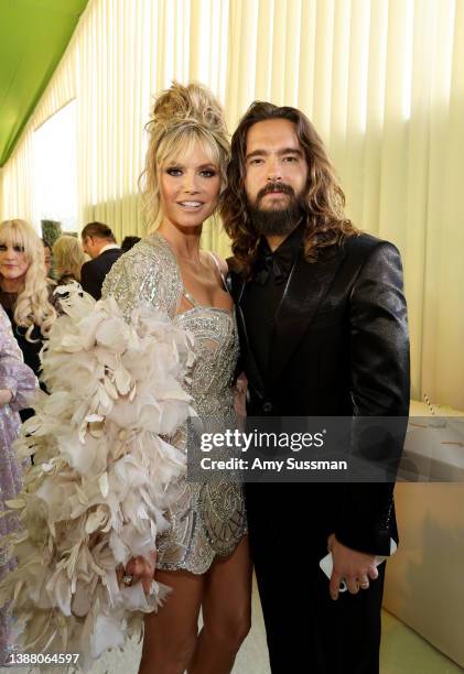 Heidi Klum and Tom Kaulitz attend Elton John AIDS Foundation's 30th Annual Academy Awards Viewing Party on March 27, 2022 in West Hollywood,...