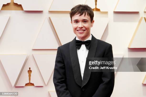 Elliot Page attends the 94th Annual Academy Awards at Hollywood and Highland on March 27, 2022 in Hollywood, California.