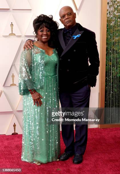 LaTanya Richardson Jackson and Samuel L. Jackson attends the 94th Annual Academy Awards at Hollywood and Highland on March 27, 2022 in Hollywood,...