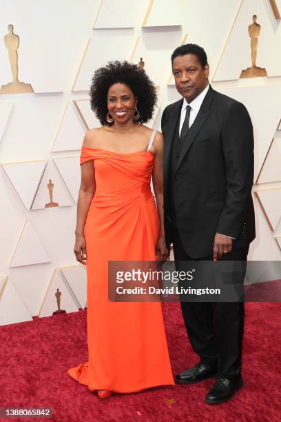Pauletta Washington and Denzel Washington attend the 94th Annual Academy Awards at Hollywood and Highland on March 27, 2022 in Hollywood, California.