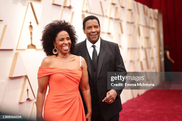 Pauletta Washington and Denzel Washington attend the 94th Annual Academy Awards at Hollywood and Highland on March 27, 2022 in Hollywood, California.