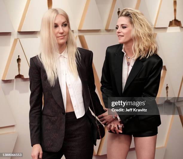 Dylan Meyer and Kristen Stewart attend the 94th Annual Academy Awards at Hollywood and Highland on March 27, 2022 in Hollywood, California.
