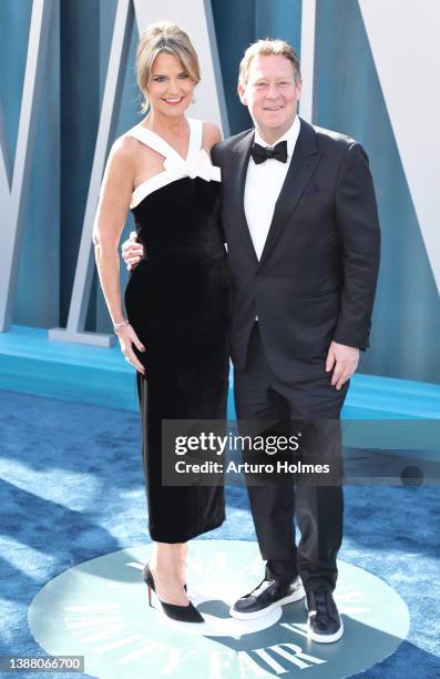 Savannah Guthrie and Michael Feldman attend the 2022 Vanity Fair Oscar Party hosted by Radhika Jones at Wallis Annenberg Center for the Performing...