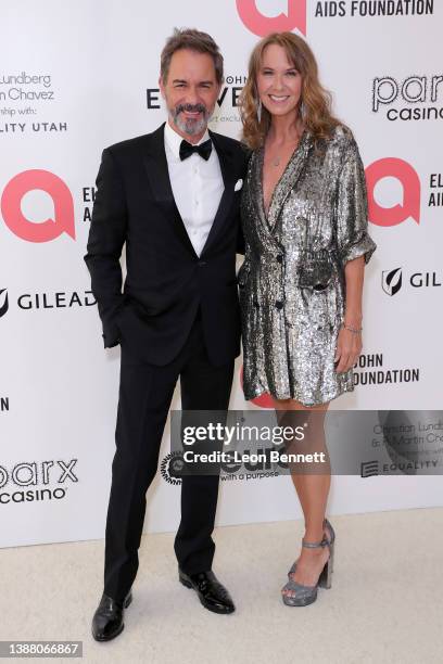 Eric McCormack and Janet McCormack attend Elton John AIDS Foundation's 30th Annual Academy Awards Viewing Party on March 27, 2022 in West Hollywood,...