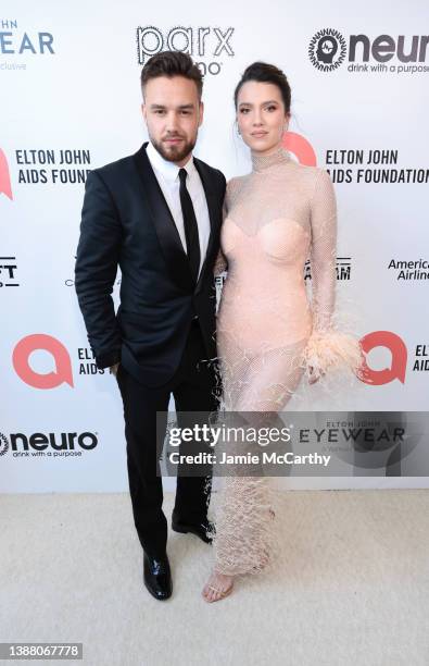 Liam Payne and Maya Henry attend the Elton John AIDS Foundation's 30th Annual Academy Awards Viewing Party on March 27, 2022 in West Hollywood,...