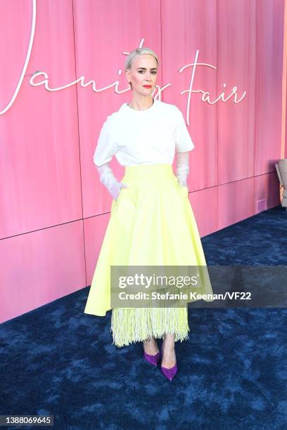 Sarah Paulson attends the 2022 Vanity Fair Oscar Party hosted by Radhika Jones at Wallis Annenberg Center for the Performing Arts on March 27, 2022...