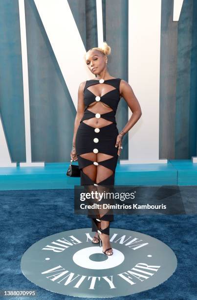 Janelle Monáe attends the 2022 Vanity Fair Oscar Party hosted by Radhika Jones at Wallis Annenberg Center for the Performing Arts on March 27, 2022...