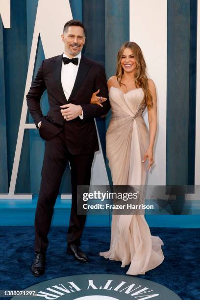 Joe Manganiello and Sofía Vergara attend the 2022 Vanity Fair Oscar Party hosted by Radhika Jones at Wallis Annenberg Center for the Performing Arts...