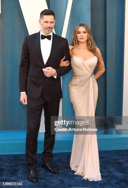 Joe Manganiello and Sofía Vergara attend the 2022 Vanity Fair Oscar Party hosted by Radhika Jones at Wallis Annenberg Center for the Performing Arts...