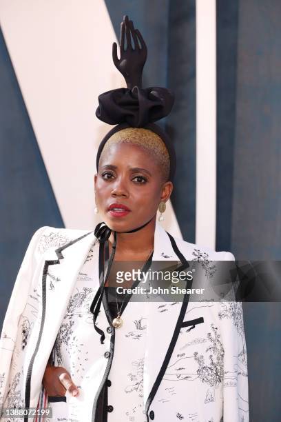 Janicza Bravo attends the 2022 Vanity Fair Oscar Party Hosted By Radhika Jones at Wallis Annenberg Center for the Performing Arts on March 27, 2022...