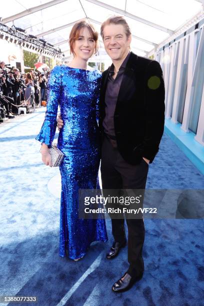 Lauren Schuker Blum and Jason Blum attend the 2022 Vanity Fair Oscar Party hosted by Radhika Jones at Wallis Annenberg Center for the Performing Arts...