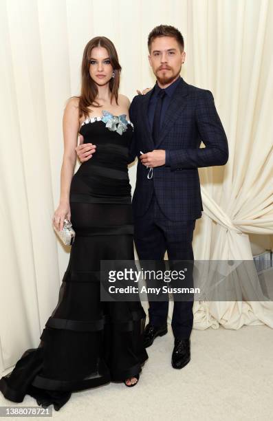 Barbara Palvin and Dylan Sprouse attend Elton John AIDS Foundation's 30th Annual Academy Awards Viewing Party on March 27, 2022 in West Hollywood,...