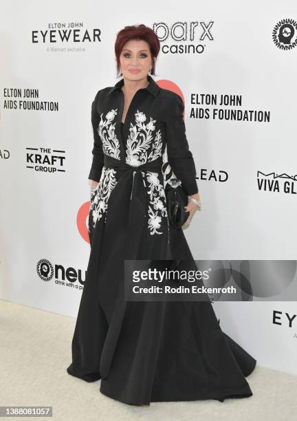 Sharon Osbourne attends Elton John AIDS Foundation's 30th Annual Academy Awards Viewing Party on March 27, 2022 in West Hollywood, California.