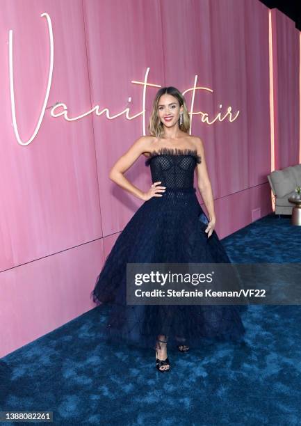 Jessica Alba attends the 2022 Vanity Fair Oscar Party hosted by Radhika Jones at Wallis Annenberg Center for the Performing Arts on March 27, 2022 in...