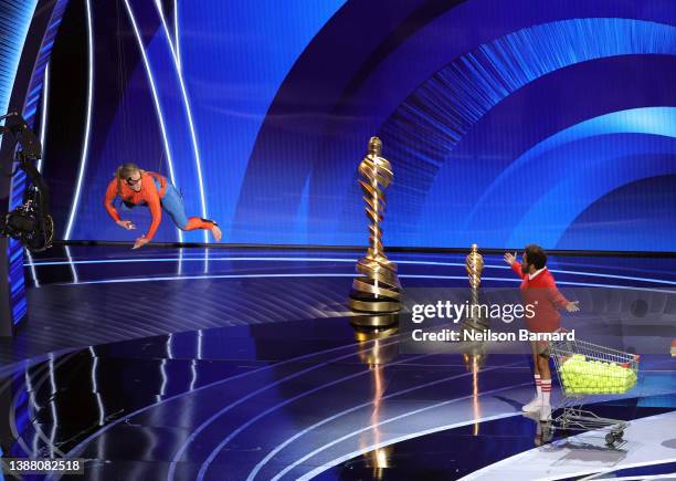 Co-hosts Amy Schumer and Wanda Sykes perform during the 94th Annual Academy Awards at Dolby Theatre on March 27, 2022 in Hollywood, California.