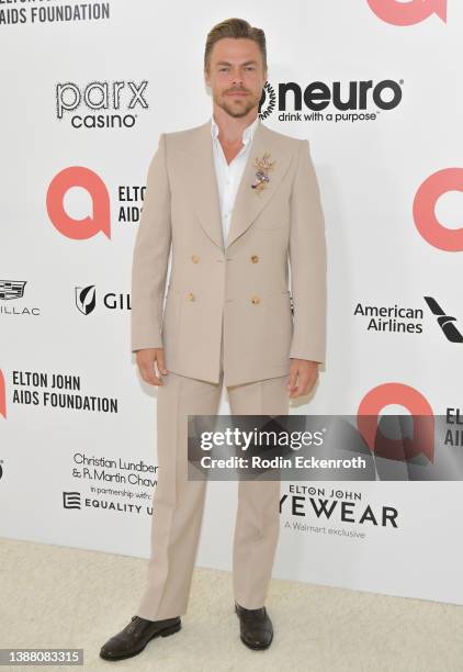 Derek Hough attends Elton John AIDS Foundation's 30th Annual Academy Awards Viewing Party on March 27, 2022 in West Hollywood, California.