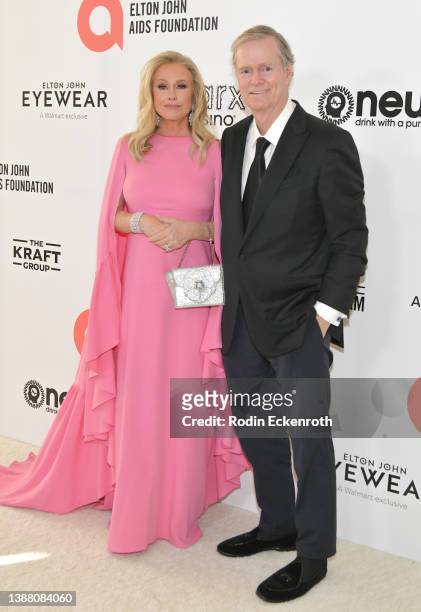 Kathy Hilton and Rick Hilton attend Elton John AIDS Foundation's 30th Annual Academy Awards Viewing Party on March 27, 2022 in West Hollywood,...