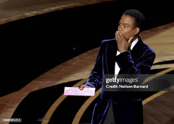 Chris Rock speaks onstage during the 94th Annual Academy Awards at Dolby Theatre on March 27, 2022 in Hollywood, California.