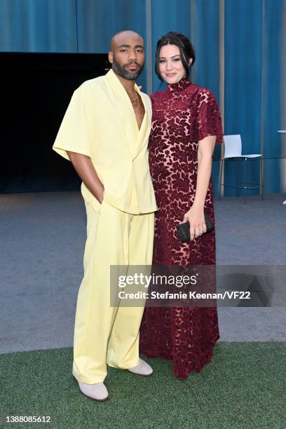 Donald Glover and Michelle White attend the 2022 Vanity Fair Oscar Party hosted by Radhika Jones at Wallis Annenberg Center for the Performing Arts...