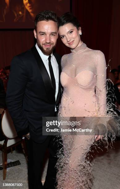 Liam Payne and Maya Henry attend the Elton John AIDS Foundation's 30th Annual Academy Awards Viewing Party on March 27, 2022 in West Hollywood,...