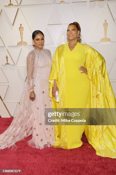 Eboni Nichols and Queen Latifah attend the 94th Annual Academy Awards at Hollywood and Highland on March 27, 2022 in Hollywood, California.