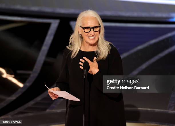 Jane Campion accepts the Directing award for ‘The Power of the Dog’ onstage during the 94th Annual Academy Awards at Dolby Theatre on March 27, 2022...