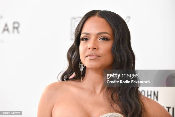 Christina Milian attends Elton John AIDS Foundation's 30th Annual Academy Awards Viewing Party on March 27, 2022 in West Hollywood, California.