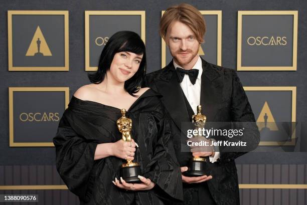 Singer-songwriter Billie Eilish and US singer-songwriter FINNEAS, winners of the Oscar for Original Song for “No Time To Die” from “No Time to Die",...