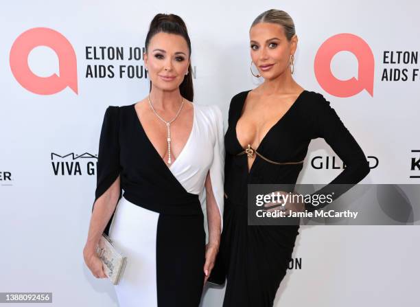 Kyle Richards and Dorit Kemsle attends the Elton John AIDS Foundation's 30th Annual Academy Awards Viewing Party on March 27, 2022 in West Hollywood,...
