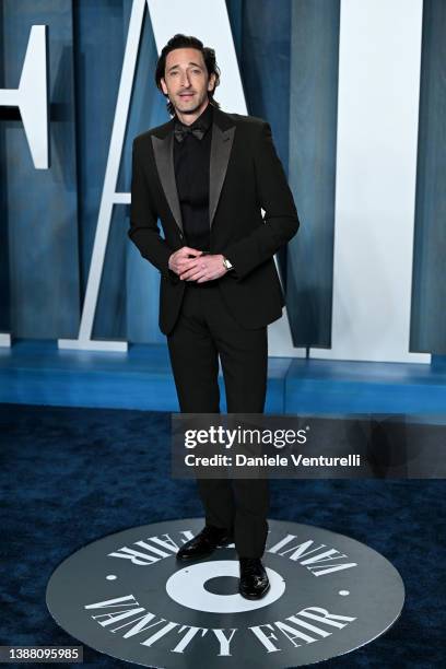 Adrien Brody attends the 2022 Vanity Fair Oscar Party Hosted by Radhika Jones at Wallis Annenberg Center for the Performing Arts on March 27, 2022 in...