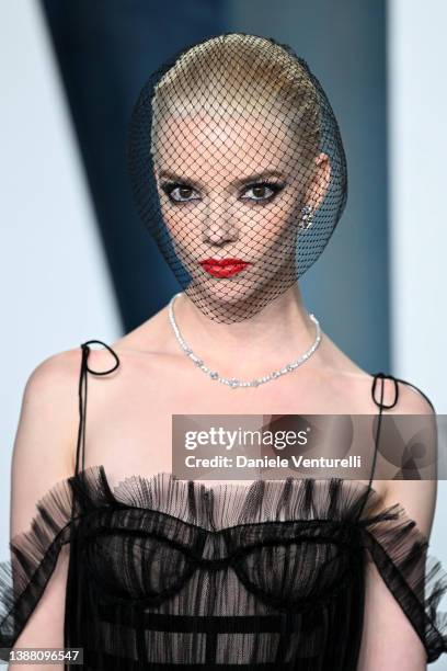 Anya Taylor-Joy attends the 2022 Vanity Fair Oscar Party Hosted by Radhika Jones at Wallis Annenberg Center for the Performing Arts on March 27, 2022...