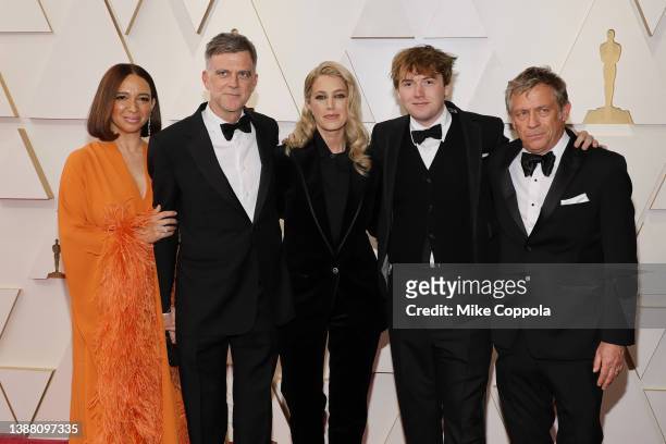 Maya Rudolph, director Paul Thomas Anderson, Sara Murphy, Cooper Hoffman and Adam Somner attend the 94th Annual Academy Awards at Hollywood and...