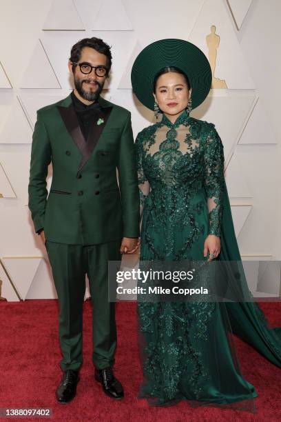 Carlos Lopez Estrada and Kelly Marie Tran attend the 94th Annual Academy Awards at Hollywood and Highland on March 27, 2022 in Hollywood, California.