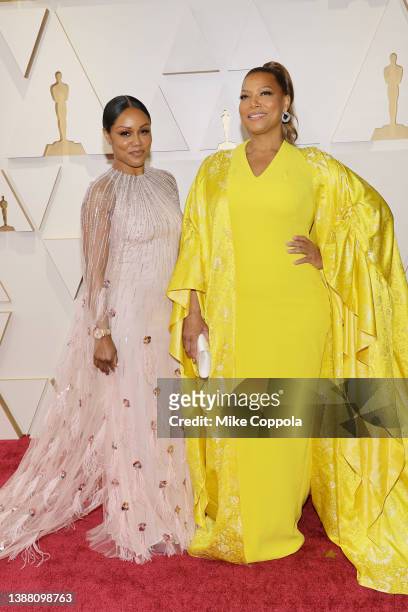 Eboni Nichols and Queen Latifah attend the 94th Annual Academy Awards at Hollywood and Highland on March 27, 2022 in Hollywood, California.