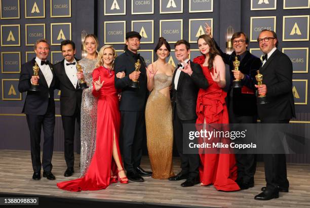 Emilia Jones, Daniel Durant, Sian Heder, Marlee Matlin, Eugenio Derbez, Fabrice Gianfermi, Patrick Wachsberger, Justin Maurer, Troy Kotsur, Amy...