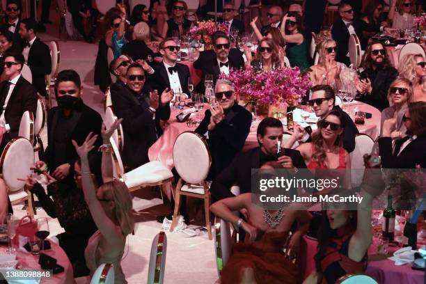 General view of the audience during the Elton John AIDS Foundation's 30th Annual Academy Awards Viewing Party on March 27, 2022 in West Hollywood,...