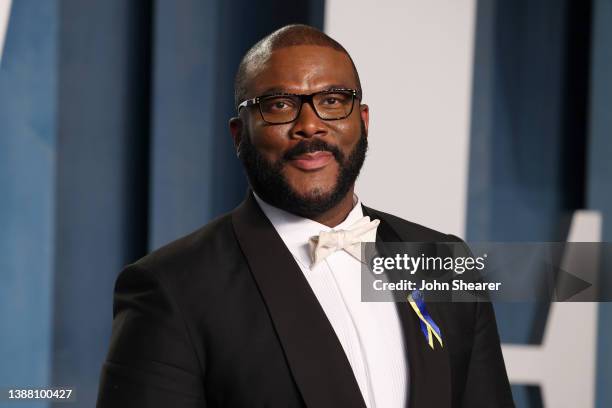 Tyler Perry attends the 2022 Vanity Fair Oscar Party Hosted By Radhika Jones at Wallis Annenberg Center for the Performing Arts on March 27, 2022 in...