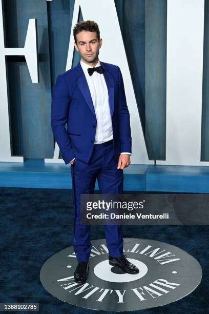 Chace Crawford attends the 2022 Vanity Fair Oscar Party Hosted by Radhika Jones at Wallis Annenberg Center for the Performing Arts on March 27, 2022...