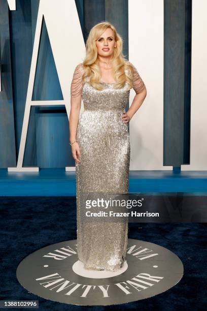 Rebel Wilson attends the 2022 Vanity Fair Oscar Party hosted by Radhika Jones at Wallis Annenberg Center for the Performing Arts on March 27, 2022 in...