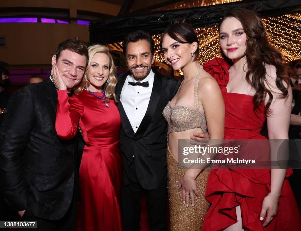 Daniel Durant, Marlee Matlin, Eugenio Derbez, Emilia Jones, and Amy Forsyth attend the Governors Ball during the 94th Annual Academy Awards at Dolby...