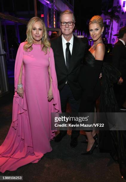 Kathy Hilton, Richard Hilton and Nicky Hilton Rothschild attend the 2022 Vanity Fair Oscar Party hosted by Radhika Jones at Wallis Annenberg Center...