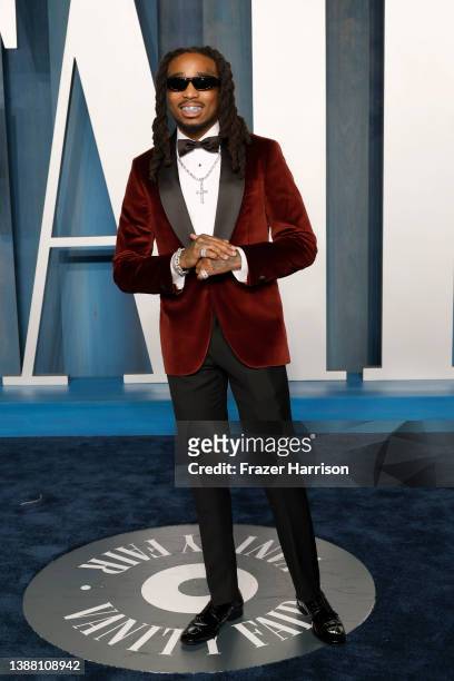 Quavo attends the 2022 Vanity Fair Oscar Party hosted by Radhika Jones at Wallis Annenberg Center for the Performing Arts on March 27, 2022 in...