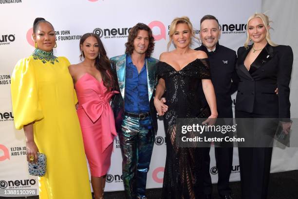 Garcelle Beauvais, Sheree Zampino, Asher Monroe, Sanela Diana Jenkins, David Furnish, and Erika Jayne attend Elton John AIDS Foundation 30th Annual...