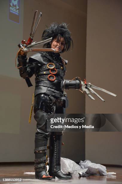 Participant in La Mole convention's cosplay contest poses for a photo during day 3 of La Mole Convention on March 27, 2022 in Mexico City, Mexico.