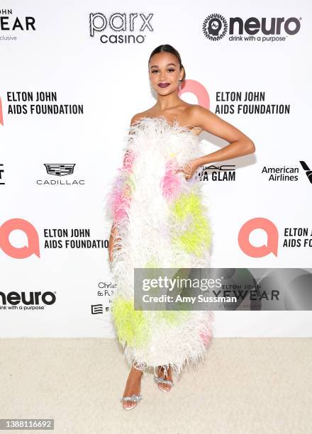 Madison Bailey attends the Elton John AIDS Foundation's 30th Annual Academy Awards Viewing Party on March 27, 2022 in West Hollywood, California.