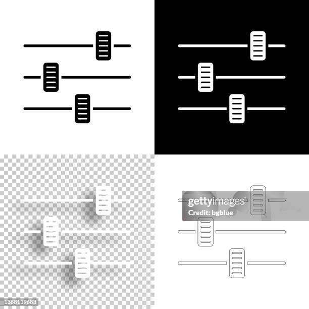 ilustrações, clipart, desenhos animados e ícones de painel de controle - configurações. ícone para design. fundo em branco, branco e preto - ícone da linha - mixer