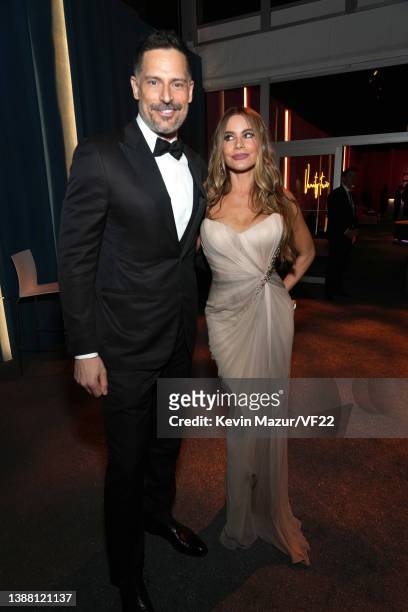 Joe Manganiello and Sofía Vergara attend the 2022 Vanity Fair Oscar Party hosted by Radhika Jones at Wallis Annenberg Center for the Performing Arts...