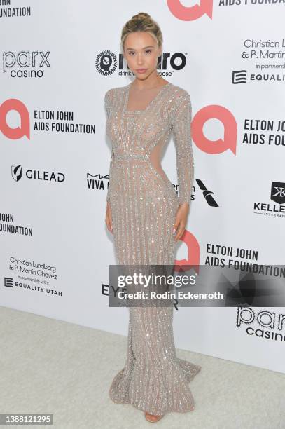 Alexis Ren attends Elton John AIDS Foundation's 30th Annual Academy Awards Viewing Party on March 27, 2022 in West Hollywood, California.