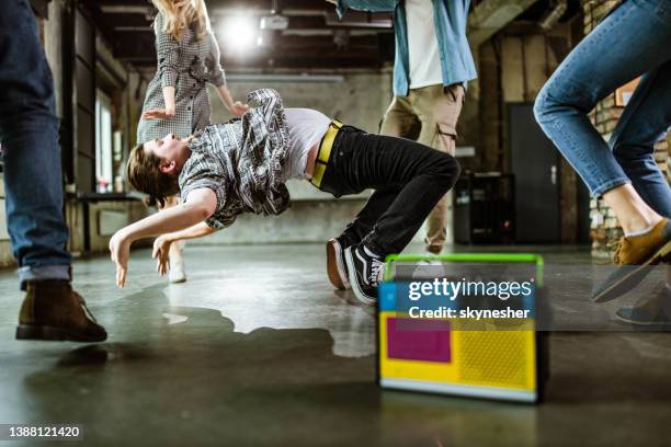 hip-hop dancing at casual office! - funky office stock pictures, royalty-free photos & images